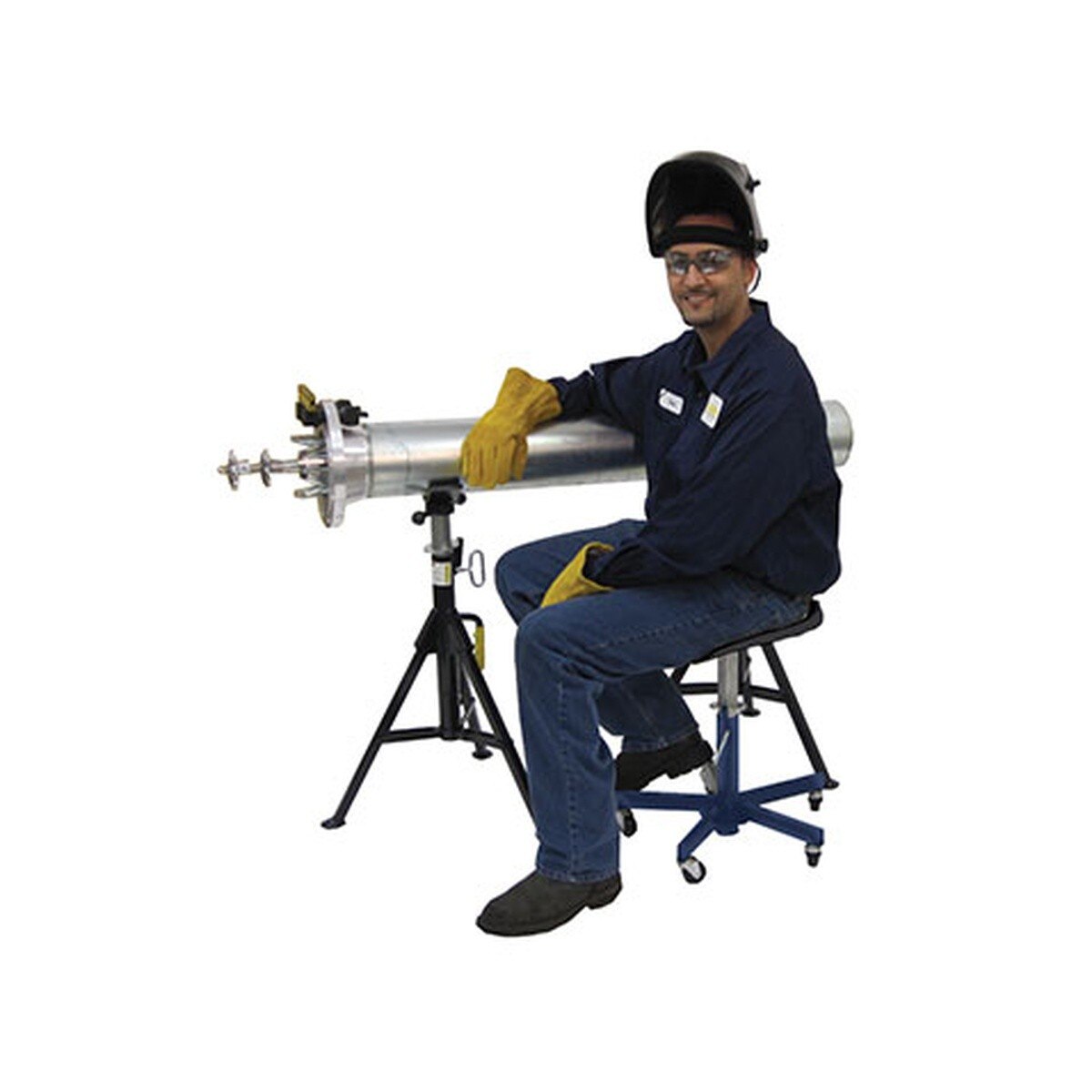 BBSumner WS1 Welder Stool with Roller Wheels 15-22" Adjustable Height 300 lb Capacity - 2