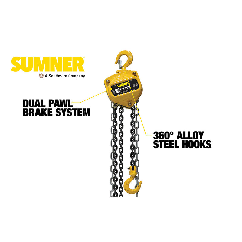 Sumner CB050C10 1/2T Chain Hoist 10' - 3