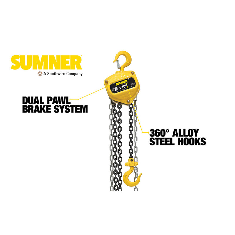 Sumner CB100C10 1T Chain Hoist 10' - 2