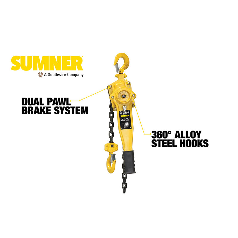 Sumner LH150C05 1-1/2T Lever Hoist 5' - 2