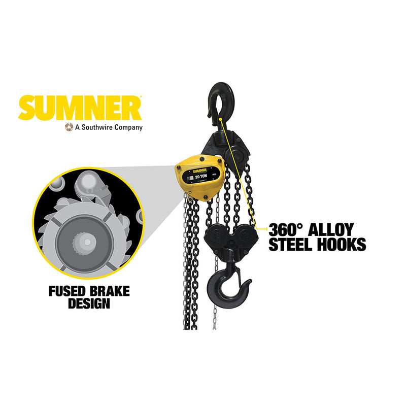 Sumner PCB2KC10 20T Chain Hoist 10' Lift - 2