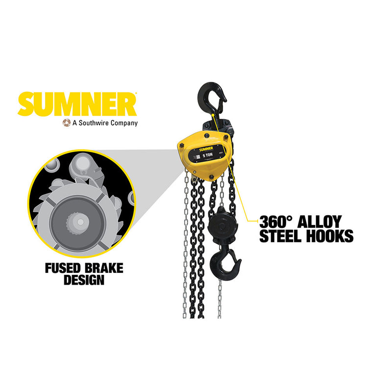 Sumner PCB500C10 5T Chain Hoist 10' Lift - 2