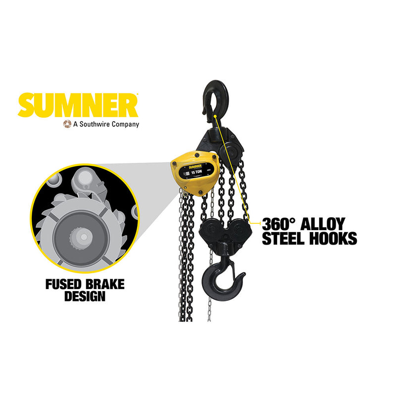 Sumner PCB1KC20 10T Chain Hoist 20' Lift