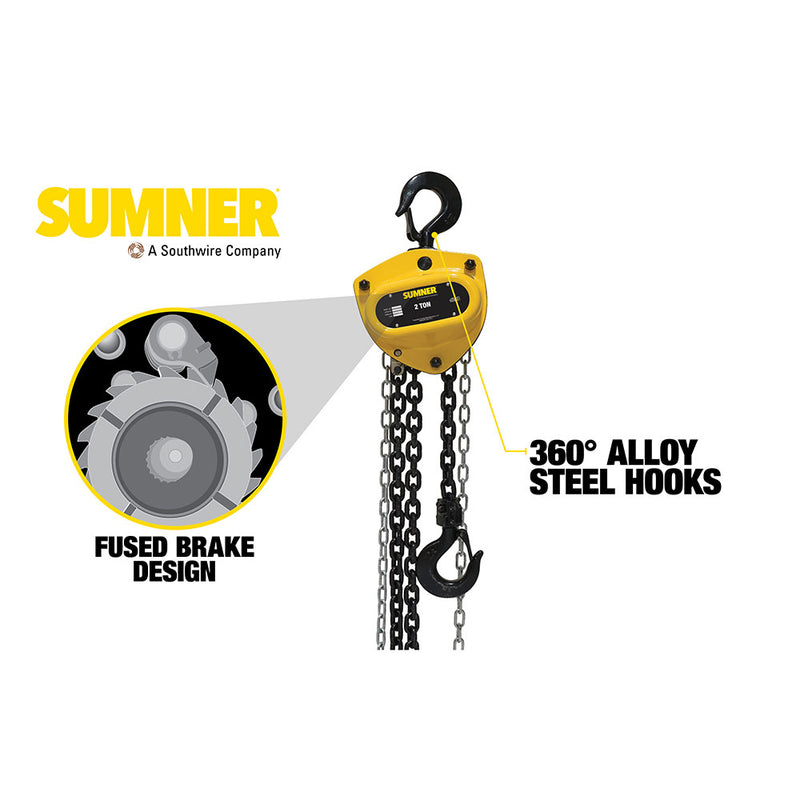 Sumner PCB200C15 2T Chain Hoist 15' Lift